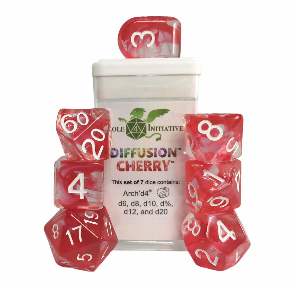 Dice Set of 7 w/ Arch'd4 in box