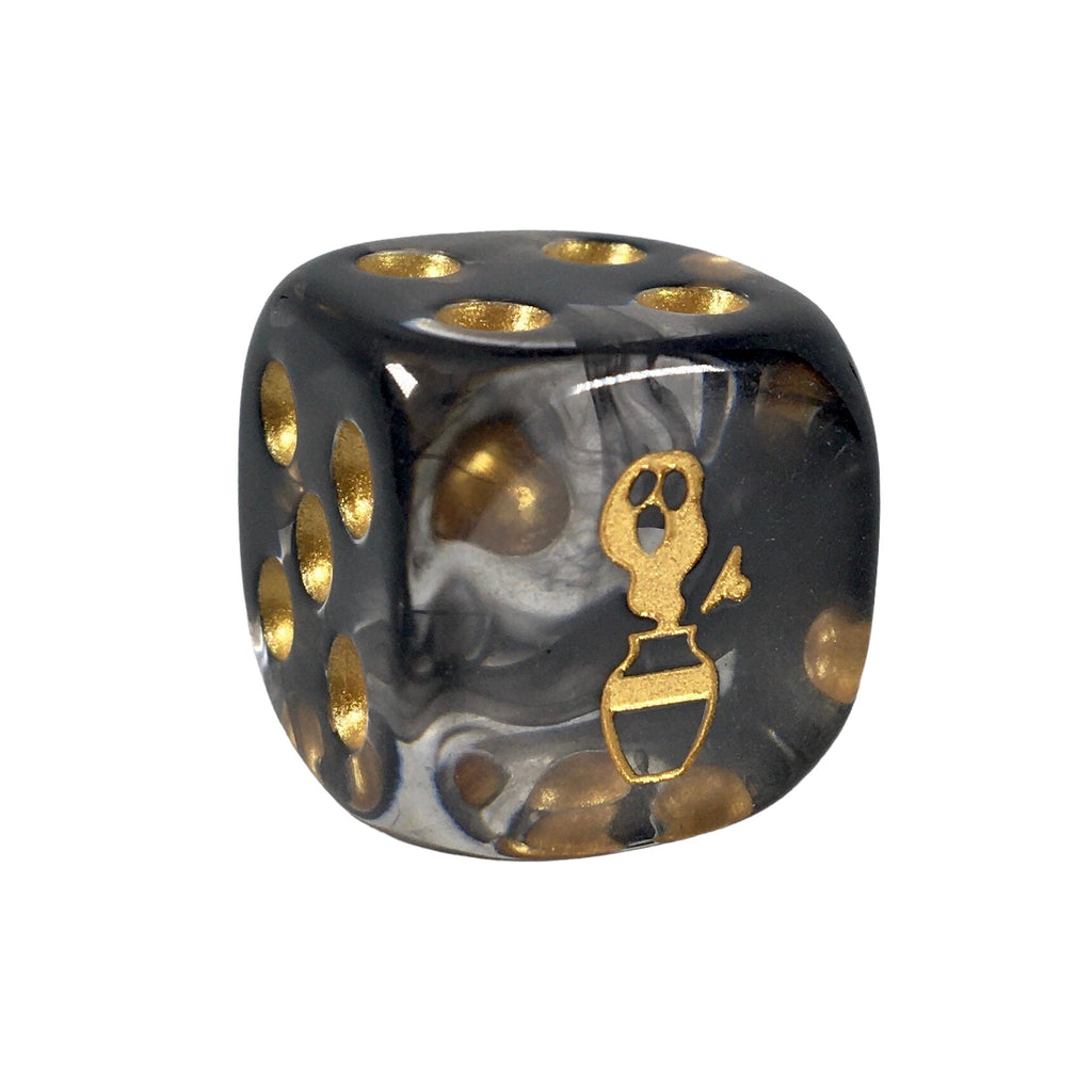 Dice d6 pipped w/ logo 18mm