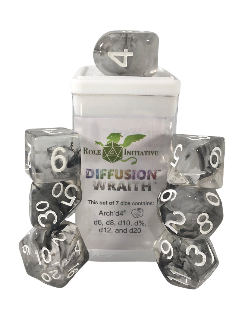 Dice set of 7 w/ arch'd4 in box