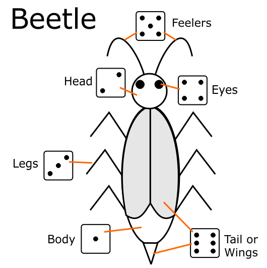 Beetle dice game