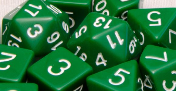 Opaque Dark Green w/ White Ink Dice – Role 4 Initiative