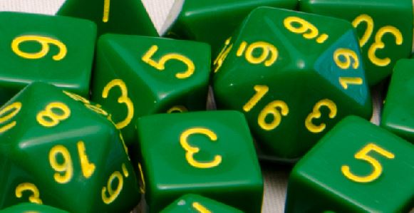 Opaque Dark Green w/ Yellow Ink Dice