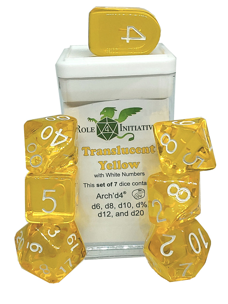 Sets of 7 dice - Translucent w/ Arch'd4