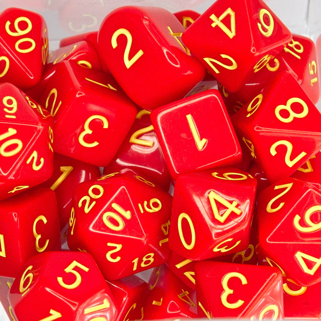 Dice Opaque Red w/ yellow cluster
