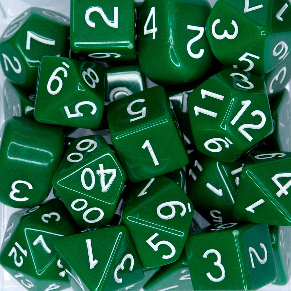 Dice opaque green w/ white cluster
