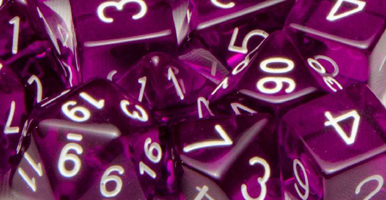 Dice - This modern d4 in Translucent Dark Purple w/ Yellow Ink is optimized for best visibility with numbers on top. The Arch'd4 is easy to pick up and roll too!.