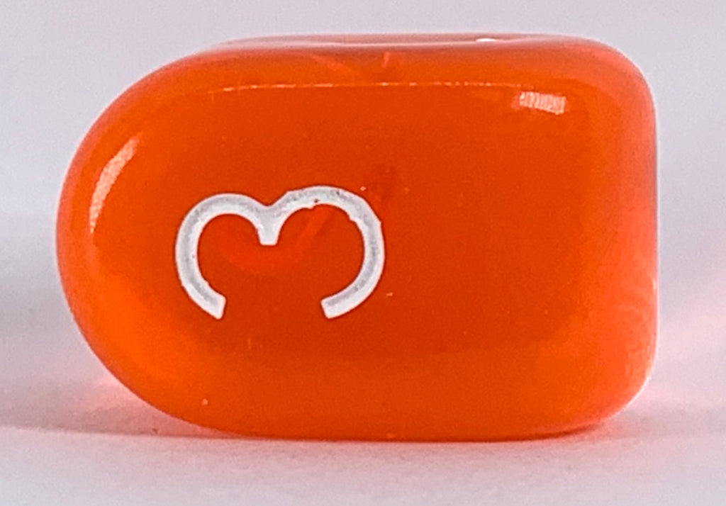 Dice - This modern d4 in Translucent Blood Orange w/ Yellow Ink is optimized for best visibility with numbers on top. The Arch'd4 is easy to pick up and roll too!.