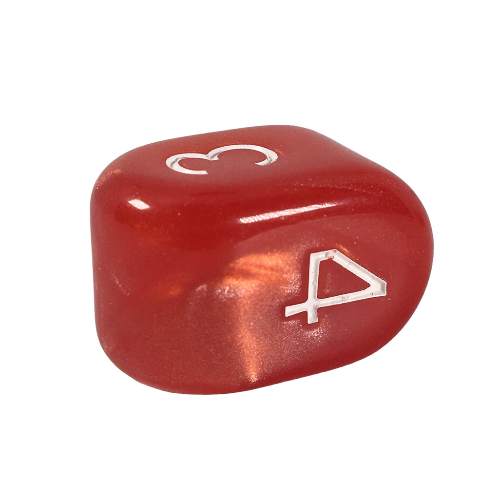 Dice - This modern d4 in Marble Latte is optimized for best visibility with numbers on top. The Arch'd4 is easy to pick up and roll too!.