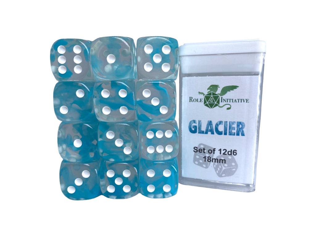 Diffusion Glacier - Set of 12d6 pips 18mm Dice