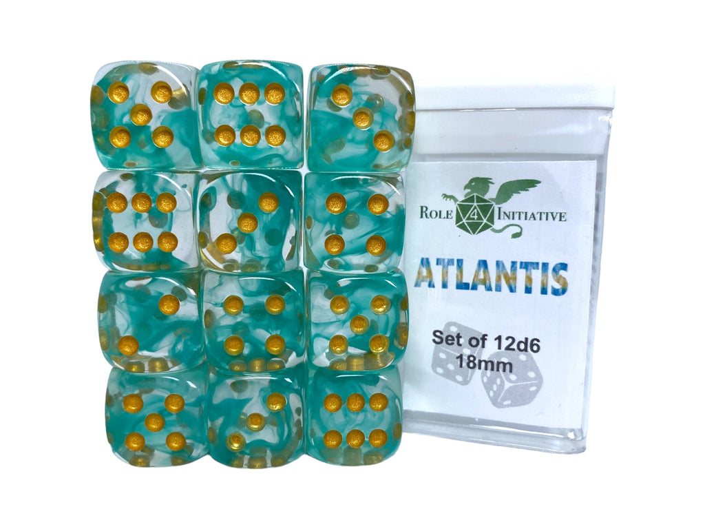 Diffusion Atlantis - Set of 12d6 pips 18mm Dice