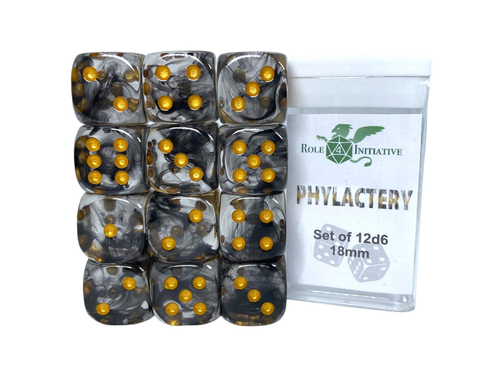 Diffusion Phylactery - Set of 12d6 pips 18mm Dice