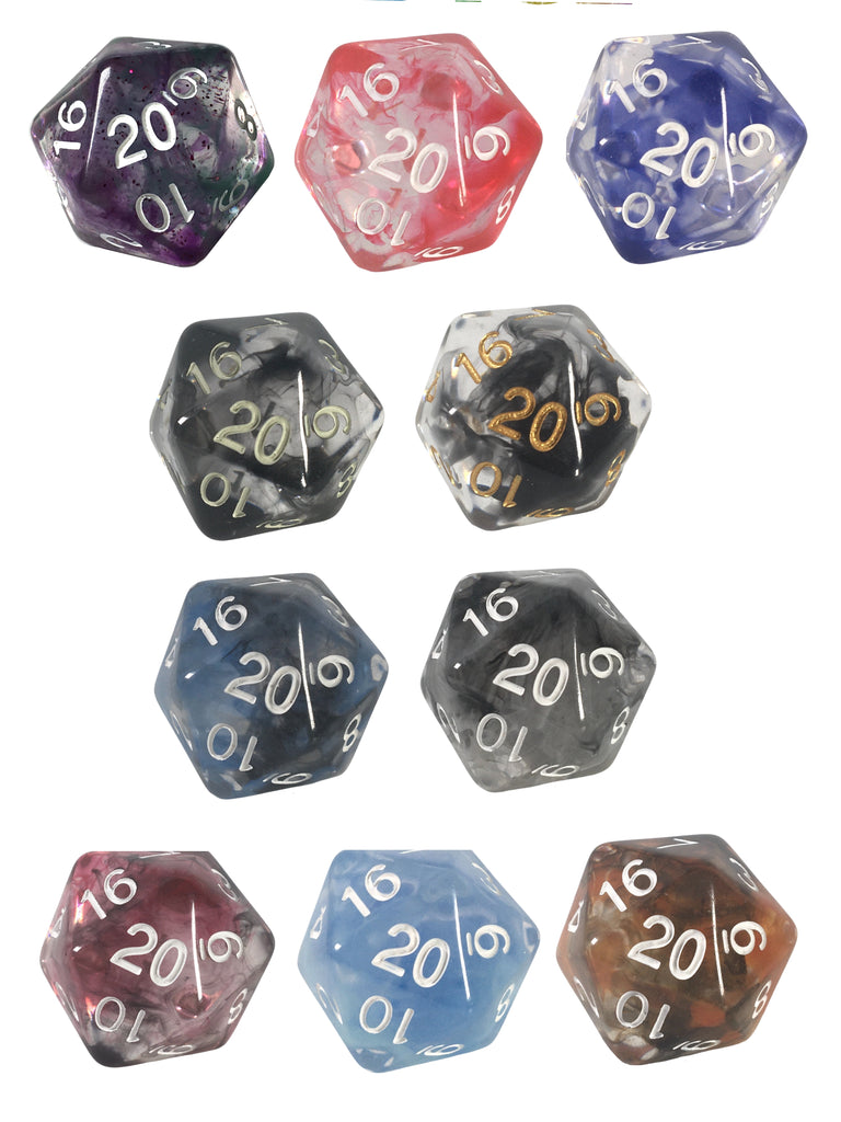A bundle of 10 XL d20s in Diffusion 1 and 2 styles