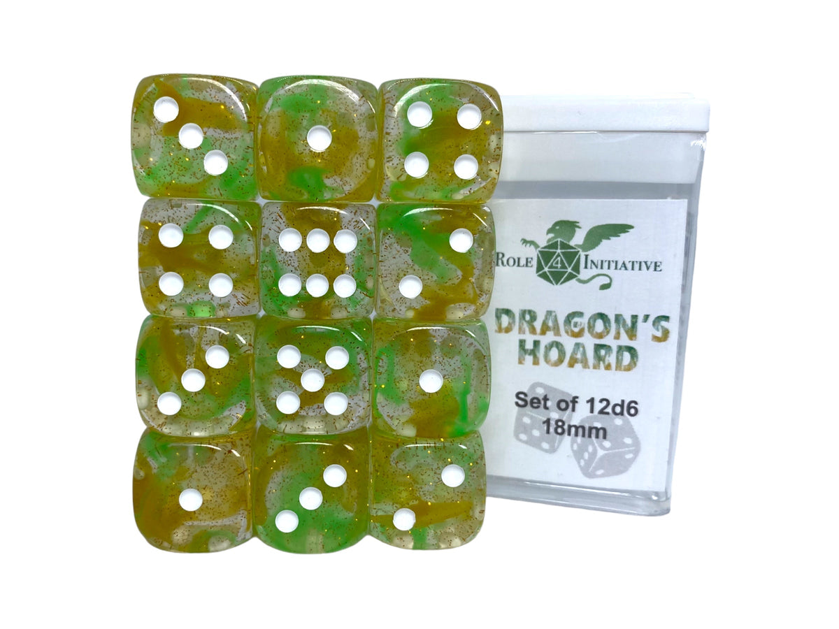 Diffusion Dragon's Hoard - Set of 12d6 pips 18mm Dice