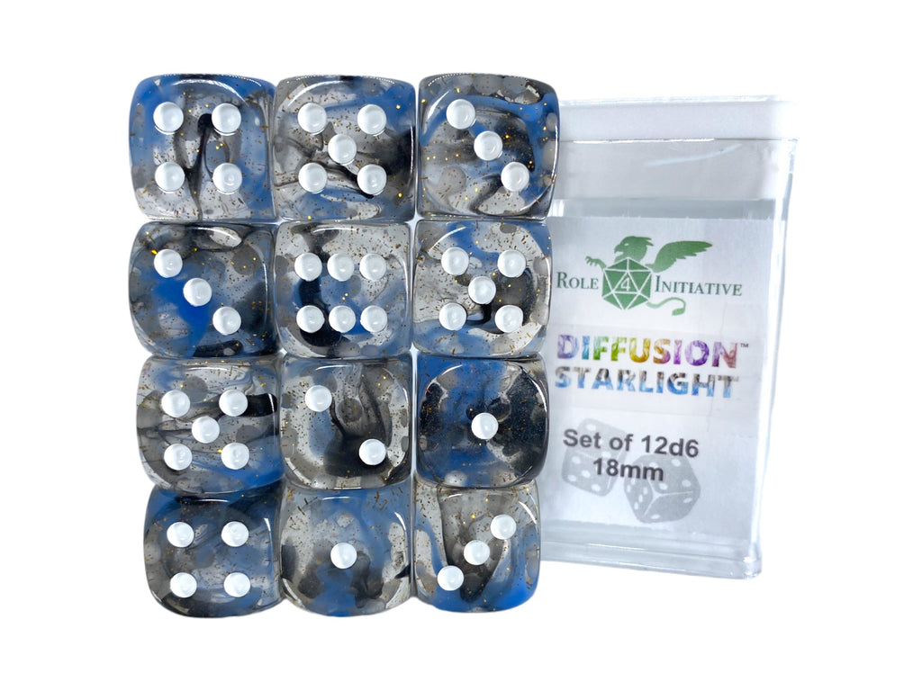 Diffusion Starlight - Set of 12d6 pips 18mm Dice