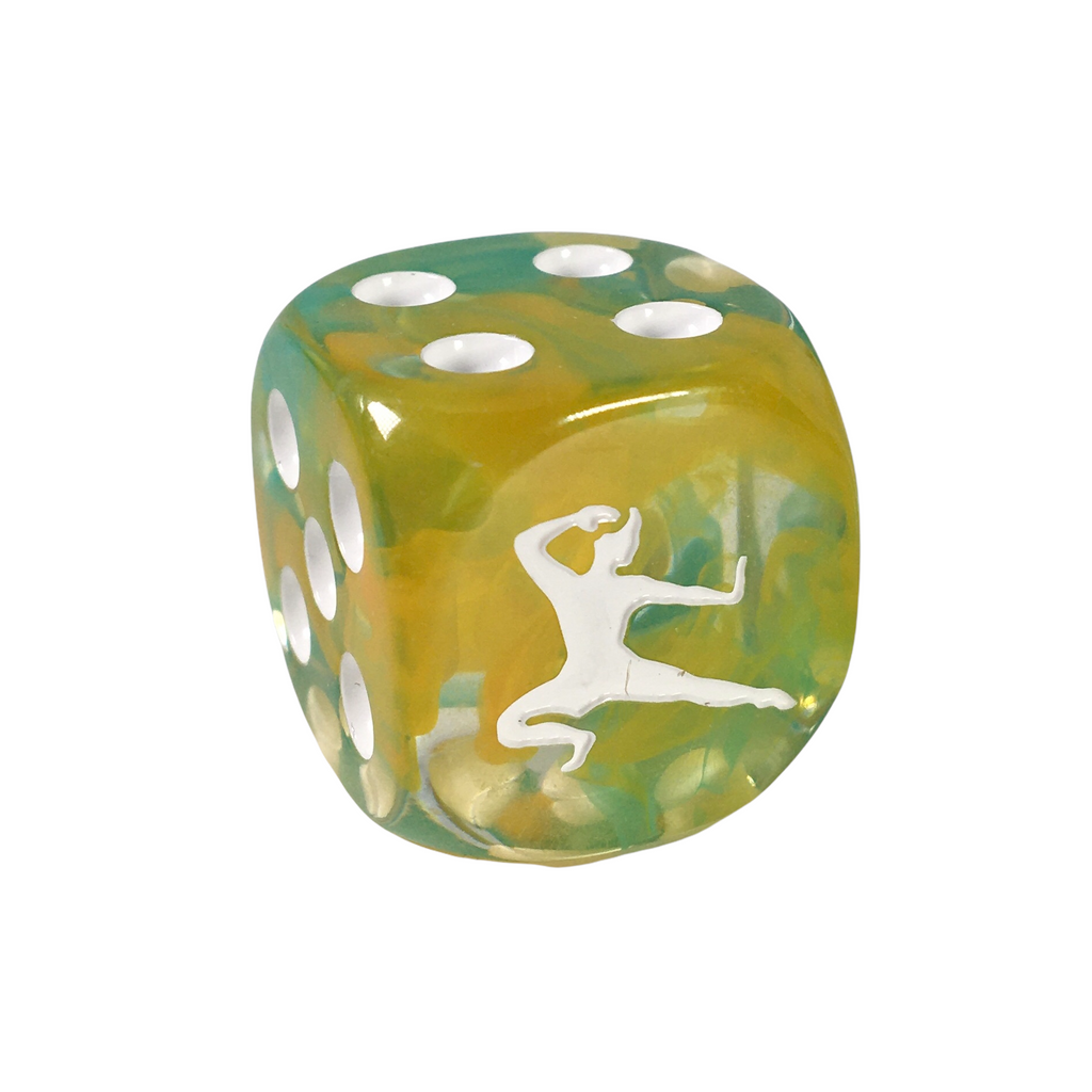 Dice d6 pipped 18mm w/ symbol
