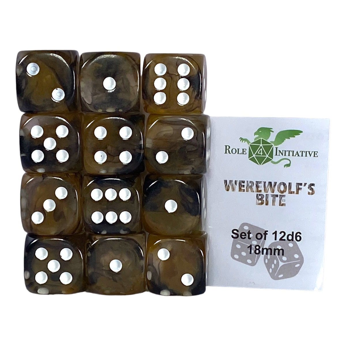 Diffusion Werewolf's Bite - Set of 12d6 pips 18mm w/ all pips