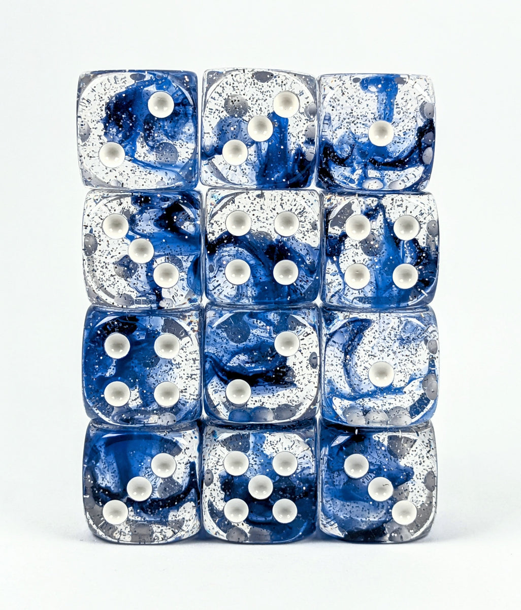 Diffusion Sunken Silver- Set of 12d6 pips 18mm