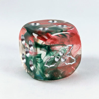  HoliDice Holly d6 pipped w/ symbol