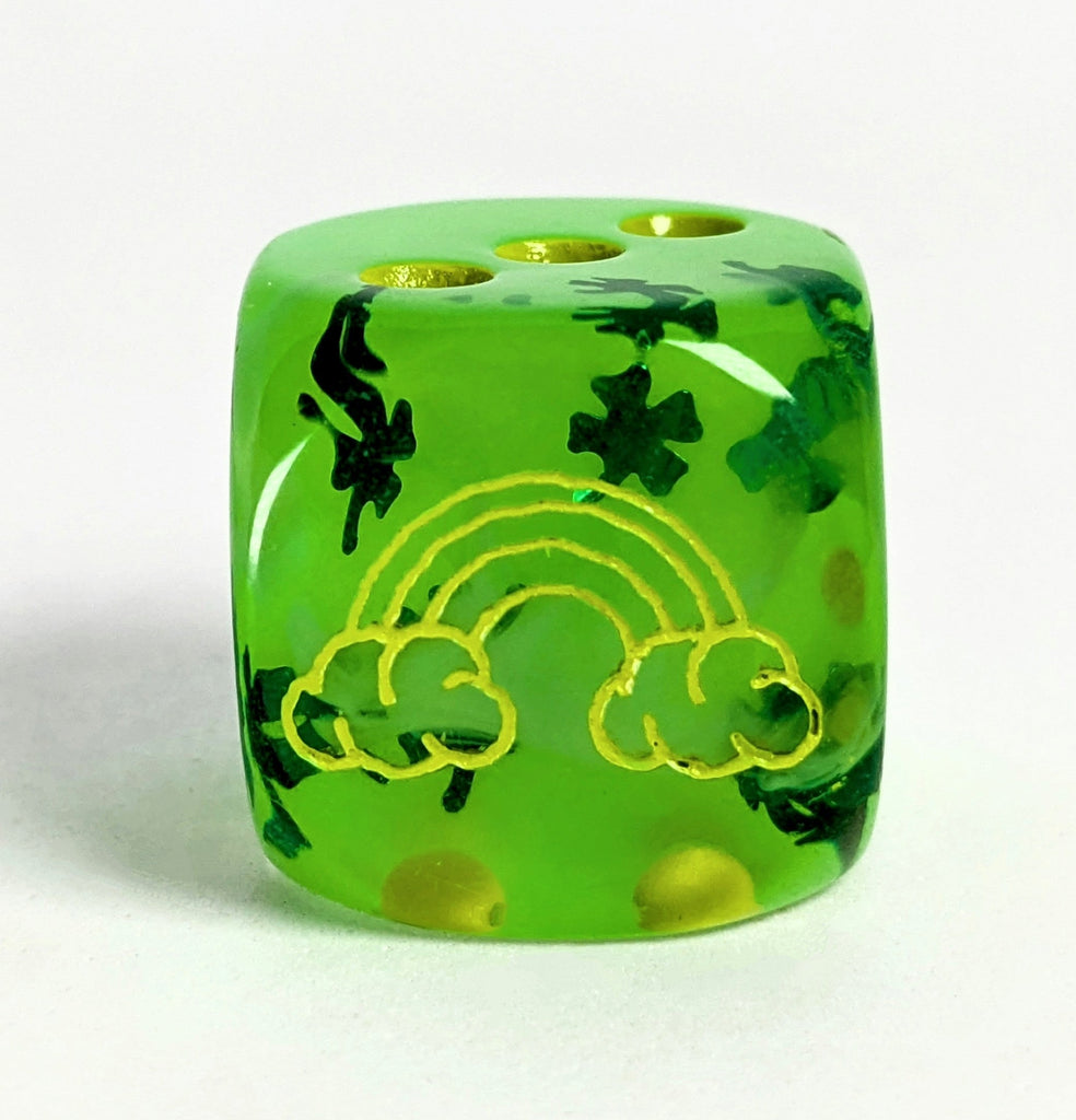 Lit Leprechaun - Singles d6 pips 18mm w/ symbol dice