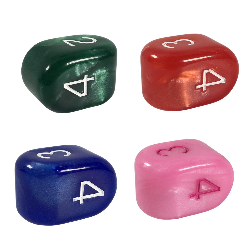 Dice - This modern d4 in Marble Blue w/ White Ink is optimized for best visibility with numbers on top. The Arch'd4 is easy to pick up and roll too!.