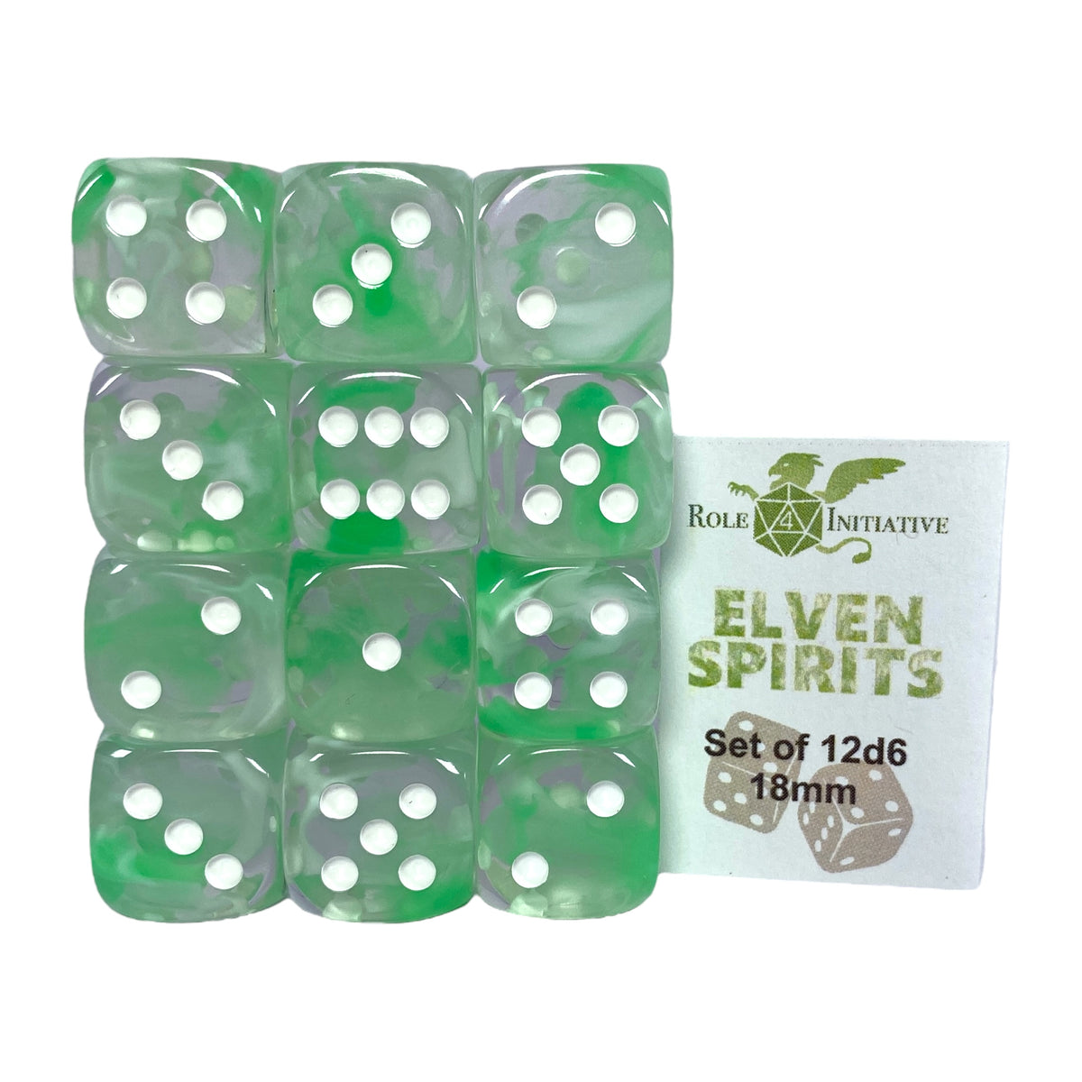 Diffusion Elven Spirits - Set of 12d6 pips 18mm Dice