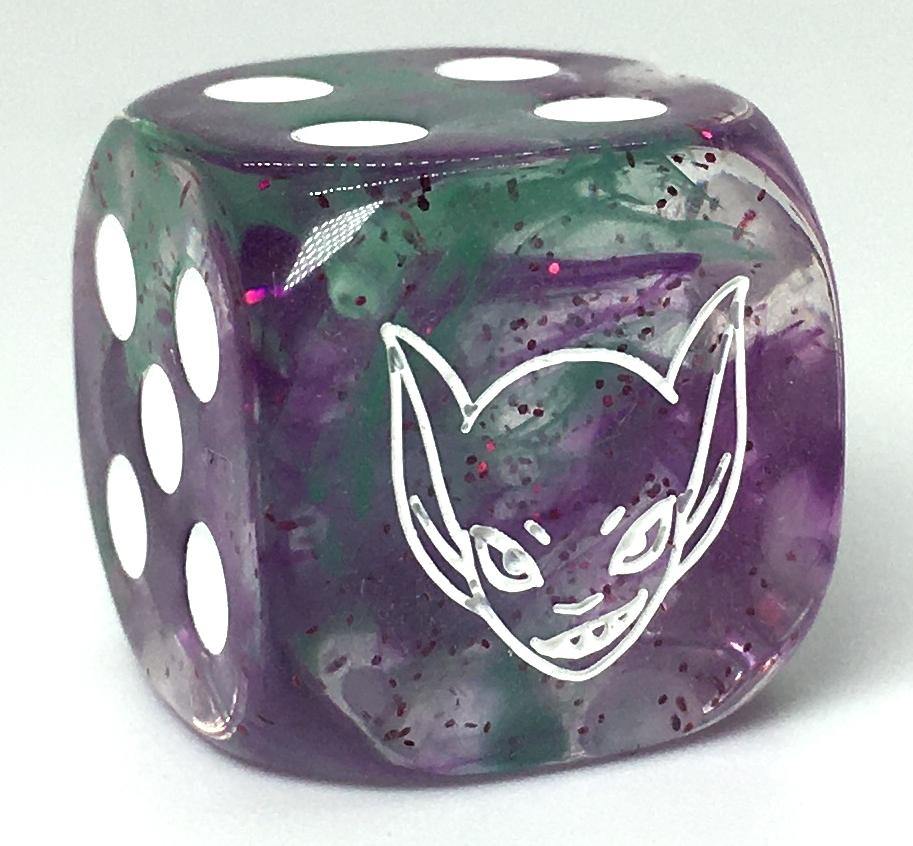 Dice d6 pips 18mm Goblin