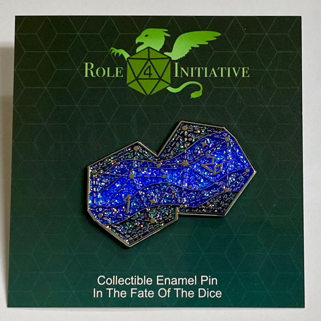 Collectible enamel pin on a green card with 'Role 4 Initiative' branding
