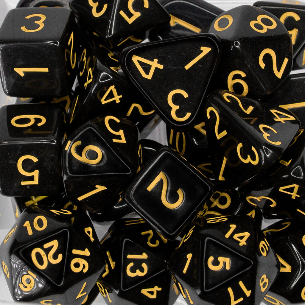 Dice Opaque Black w/ yellow cluster