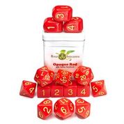 Opaque Red w/ Yellow Ink - Set of 15 Dice