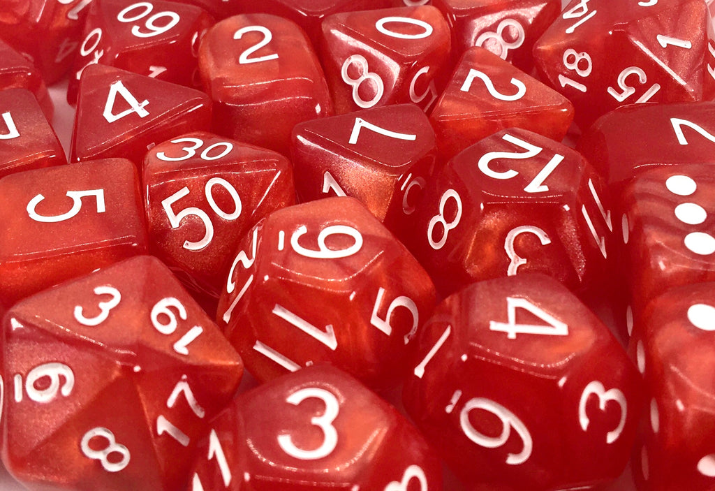 Dice & Games LTD Marble Red D6 Dice – Set Of 6 (15mm)