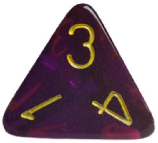 Glitter 12mm Mini 4 Sided D4 Dice, 6 Pieces - Ruby with Gold — Pippd