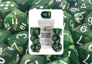 Dice Emerald Dragon Shimmer - Sets  Singles Set of 7 w/ Arch'd4 in box