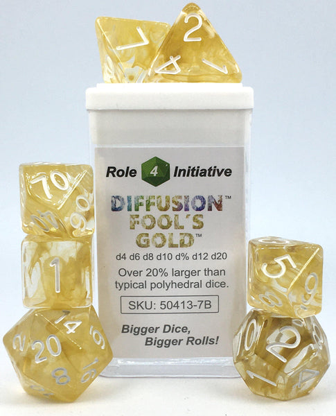 Dice Diffusion Fool's Gold - Sets  Singles Set of 7 w/ Arch'd4 in box