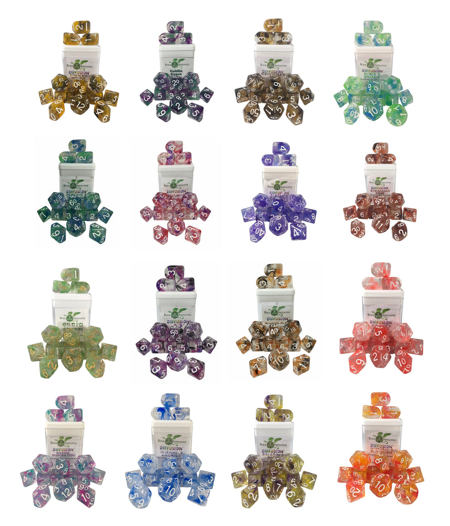 Diffusion 1- and 2-Color Dice Sampler Bundle: 16 Sets of 15