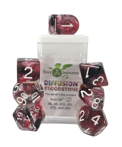 Dice Diffusion Bloodstone - Sets  Singles Set of 7 w/ Arch'd4 in box