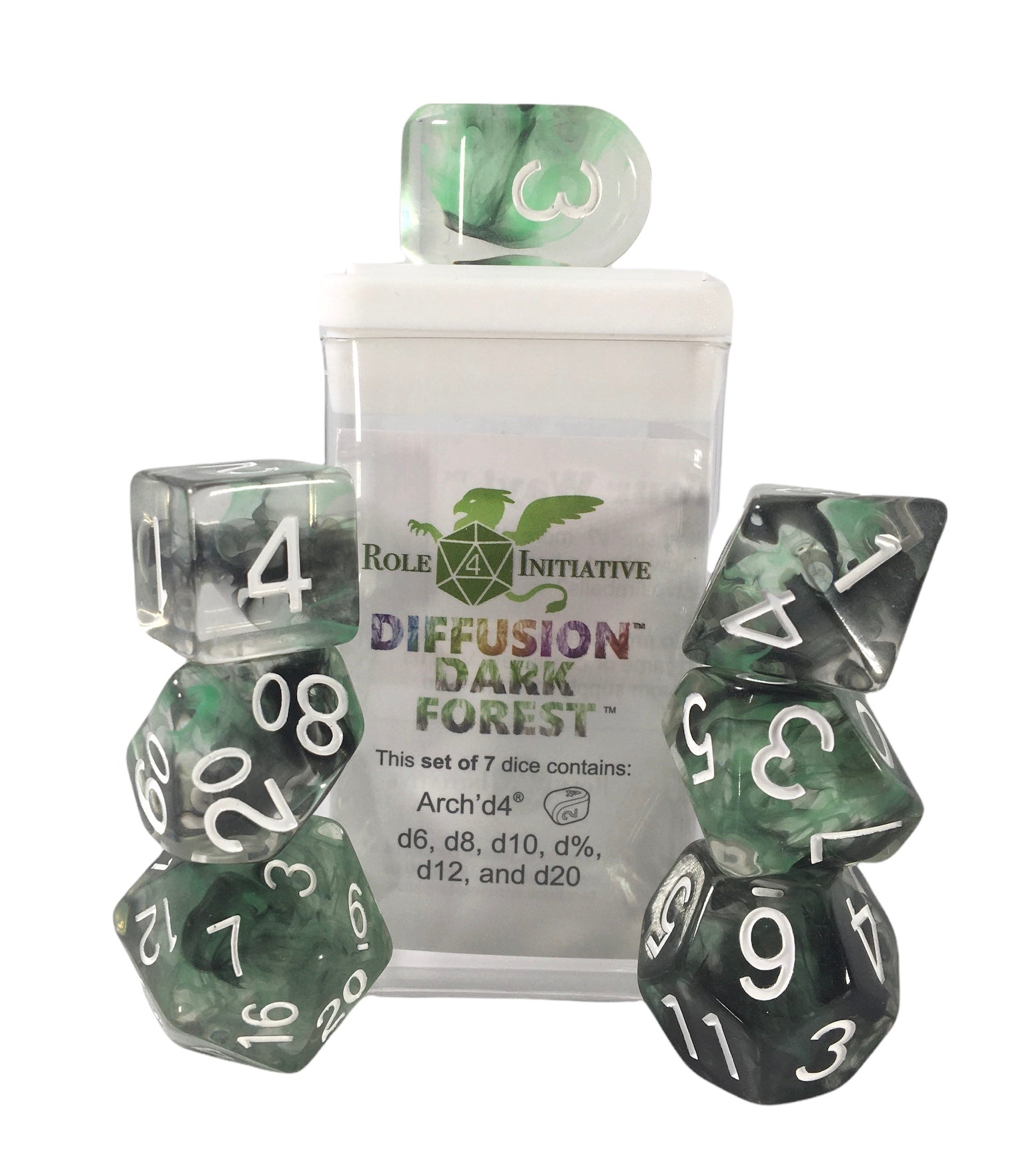 Dice Diffusion Dark Forest - Sets  Singles Set of 7 w/ Arch'd4 in box