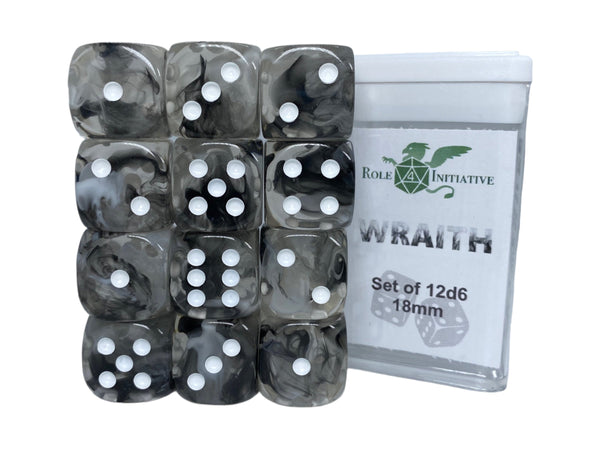 Set of 12d6 18mm w/ pips Diffusion Wraith