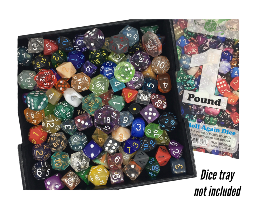 Roll Again Bulk Dice in assorted colors shapes and styles