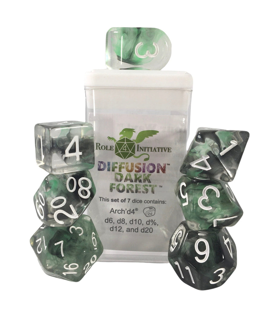 Diffusion Dark Forest Set of 7 dice