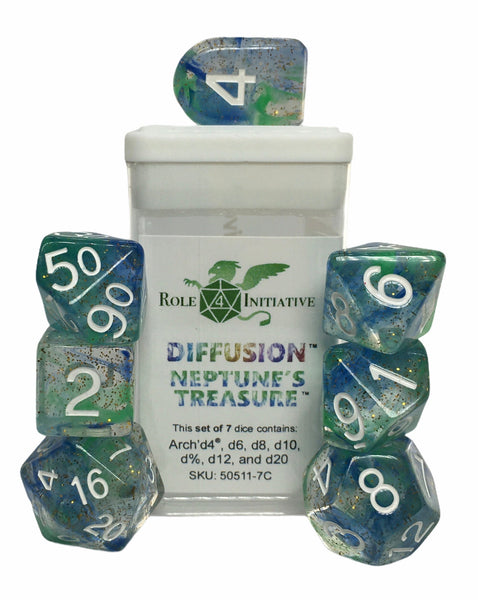 Diffusion Neptune's Treasure Set of 7 dice