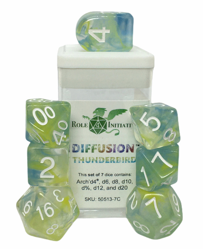 Diffusion Thunderbird Set of 7 dice
