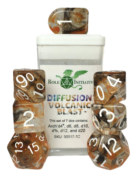 Diffusion Volcanic Blast Set of 7 dice