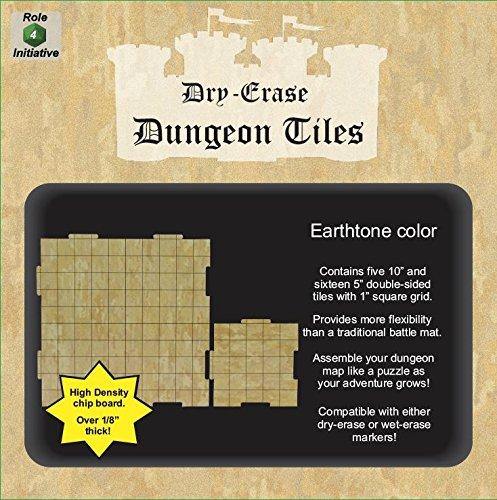Dry Erase Dungeon Tiles Earthtone pack of 5 10 inch and 16 5 inch square tiles