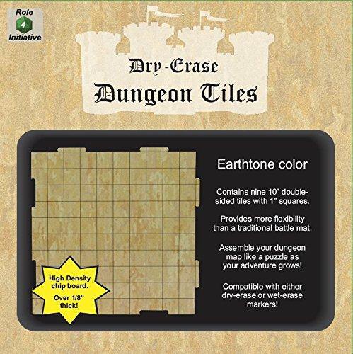 Dry Erase Dungeon Tiles Earthtone pack of 9 10 inch square tiles