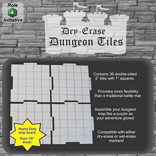 Dry Erase Dungeon Tiles White pack of 36 5 inch square tiles