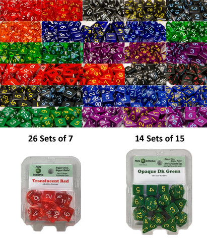 Dice Dice Bundle - Legacy Sets of 7 and Sets of 15 packaged in clamshells (50% off in cart*) Default Title