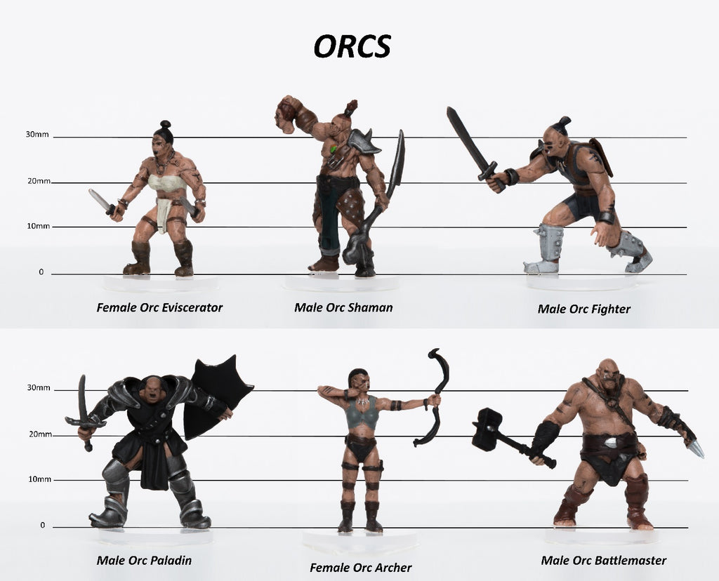 Orcs Party of 6  28mm Plastic Minis