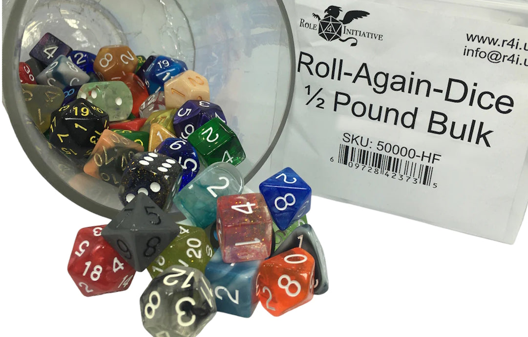 Roll Again Bulk Dice - in assorted colors, shapes, and styles